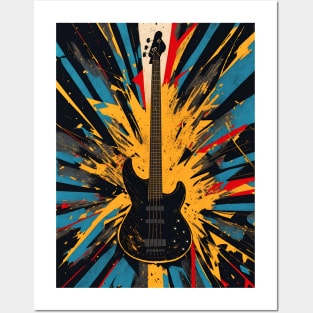 Cosmic Bass Riff: Shattering Musical Dimensions for bass player Posters and Art